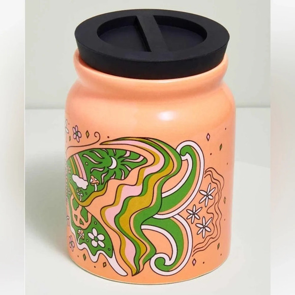 Retro Mushroom Butterfly Stash Jar (EB Exclusive), New - Picture 3 of 5